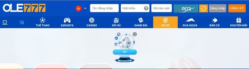 Người chơi chọn vào mục xổ số trên thanh menu game