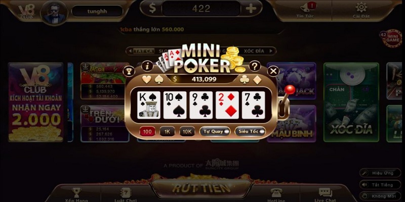 Mini Poker là sân cá cược biến thể được nhiều anh em yêu thích